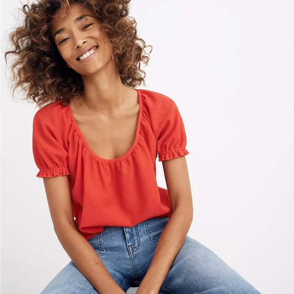 NWT Madewell texture & Thread Peasant Top